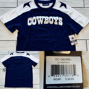 Dallas Cowboys STITCHED THROWBACK 100% Cotton Jersey Tee New w/ $30 tags